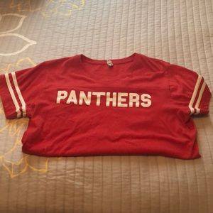 Red and white Panthers T-shirt